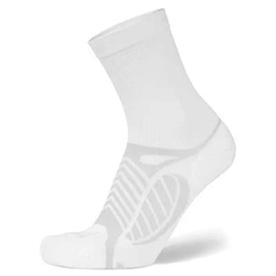 Abbildung von Balega Damen Ultralight Lightweight Running Socks (1 Pair) Ultraleichte, leichte Performance Crew Athletic Laufsocken Herren Paar), Weiß/Space Grey, Größe L, Large