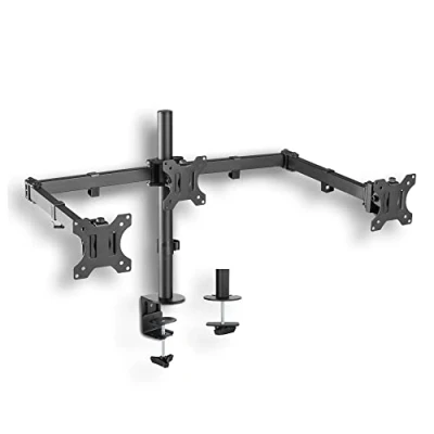 Abbildung von Xantron® ECO E03 Vollbewegliche Monitor Halterung 3 Monitore 13 27 Zoll oder VESA 75x75 &amp; 100x100 / Bildschirm Monitore/Monitor Arm passt an jeden Tisch inkl. Montagematerial