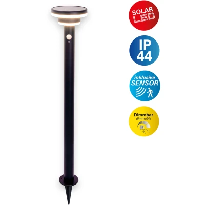 Abbildung von näve LED Solarleuchte &quot;Nora&quot;, 1 flammig, Leuchtmittel Modul fest integriert, inkl. Bewegungsmelder, stufenweise dimmbar, H: 86cm, mit Erdspieß