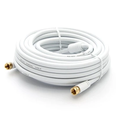 Abbildung von Premium X 30m Basic LINE SAT TV Antennenkabel F Anschlusskabel Koaxial Kabel mit Mantelstromfilter HDTV 4K Weiß