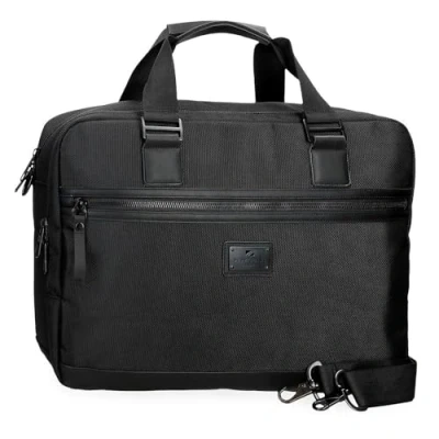 Abbildung von Pepe Jeans Blackmore Laptoptasche 39,6 cm (15,6 Zoll), Schwarz, 40 x 30 11 cm, Polyester mit Kunstlederdetails, 13,2 l, von Joumma Taschen, Talla única,