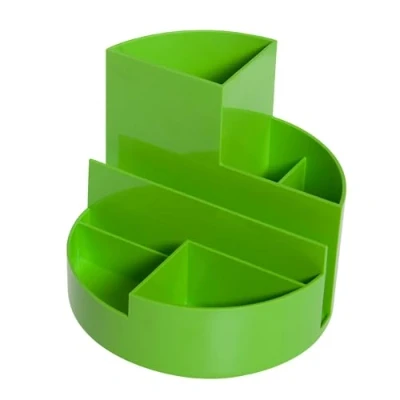 Abbildung von Maul Schreibtischorganizer MAULrundbox 140x125mm Stilvoller Organizer mit 6 Fächern Zur Aufbewahrung von Stiften, Schere und Notizkarte Praktische Ablage für Büro Schreibtisch Grün