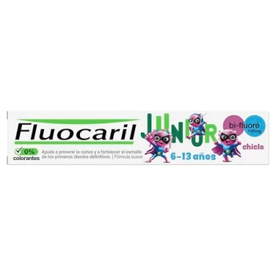 Abbildung von Fluocaril Junior Bi Fluoré 145 mg Zahnpasta gegen Zahnverfall mit Kaugummigeschmack, verstärkt, stärkt die ersten Zähne, klinisch getestete Wirksamkeit, 75 ml
