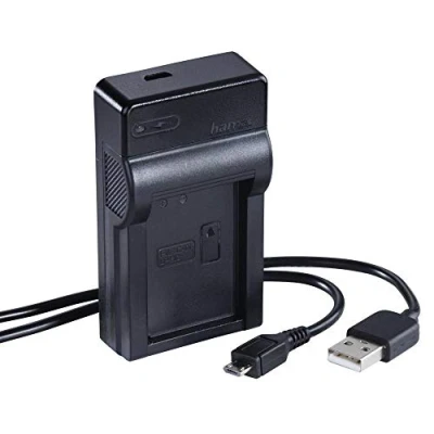 Abbildung von Hama USB Ladegerät Travel (für Canon LP E12, LED Temoin für den Ladezustand, inkl. + Kabel) schwarz