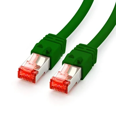 Abbildung von CAT.7 Ethernet Patchkabel (RJ45) 15m grün LAN Kabel Netzwerkkabel S/FTP bis zu 10 Gbit/s