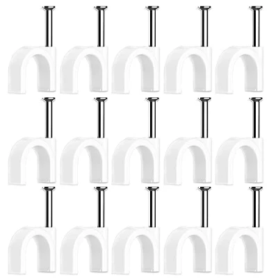 Abbildung von 100 Stück Kabelschellen,Nagelschellen,Kabel Befestigungen,Cable Clamp,Kabelklemmen Nagel,Kabelklemmen Wand,Kabelhalter Decke,Kabelschellen Nagelschellen,Mit Nagel,für Kabel,Weiß (6mm)