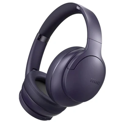 Abbildung von DOQAUS Kopfhörer Kabellos Bluetooth,Bis zu 90 Std Bluetooth Over Ear mit 3 EQ Modi, HiFi Stereo, Eingebautes Mikrofon, Faltbares Wireless Headphones für Handys/iPad/Laptops/PC (Lila)