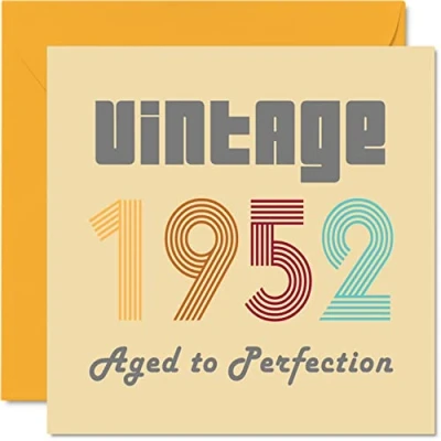 Abbildung von Geburtstagskarten zum 72. Geburtstag für Männer und Frauen Vintage 1952 Aged To Perfection 72 Lustig Sie Ihn 145 mm x Glückwunschkarten