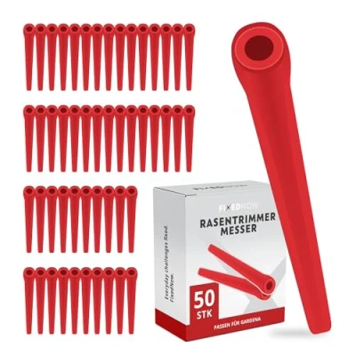 Abbildung von FixedNow 50 x Rasentrimmer Messer kompatibel mit Gardena Kunststoffmesser trimmer klingen Ersatzmesser Zubehör Passend für Accucut Smallcut Easycut Comfortcut und mehr