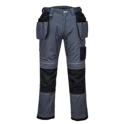 Abbildung von Portwest PW3 Arbeitshose mit Holstertaschen, Größe: 28, Farbe: Zoom Grau/Schwarz, T602ZBR28