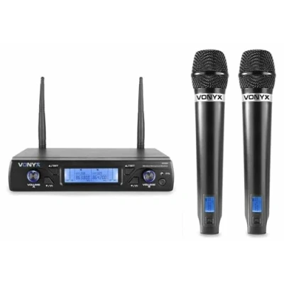 Abbildung von Vonyx WM62 kabelloses UHF Doppelmikrofon 16 Kanäle