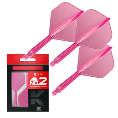 Abbildung von Target Darts K Flex Integrierter Dart Flug und Schaft, Nr. 2 Rosa (Mittelstufe) 3er Pack 2, Kflex Precision Moulded In 1 Flights and Stem Professionelles Dartzubehör