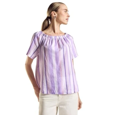 Abbildung von Street One Chambray MIT Streifen Bluse, Damen, Größe: 40, Lila