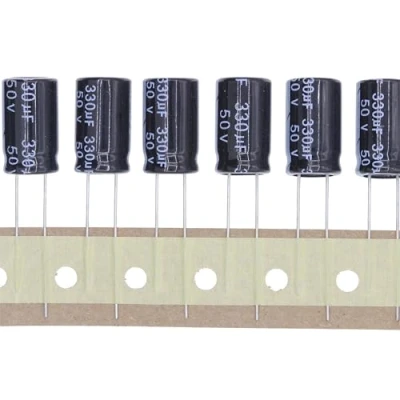 Abbildung von 50 Stück 50V 330UF Steckbarer Aluminium Elektrolytkondensator 10x17 10 * 17mm
