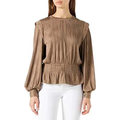 Abbildung von Pieces Damen Pcanela Smock Top Bluse, Fossil, XS EU