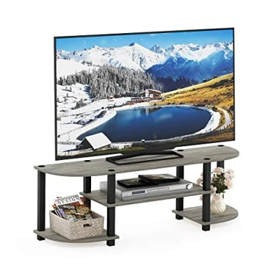 Abbildung von Furinno Turn S Tube Breit TV Unterhaltungszentrum, Französische Eiche/Schwarz