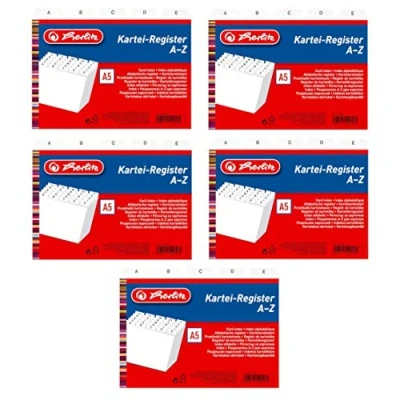 Abbildung von Herlitz 1500560 Karteiregister PP A5 weiß (5x DIN A5)