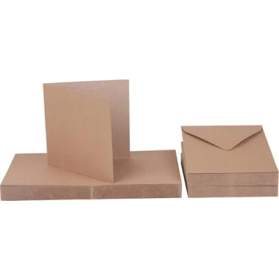 Abbildung von Crafts UK 2047 Kraftkarte und Umschlag mit 50 Stück Braun 385 047 Kraft 15.24 x cm