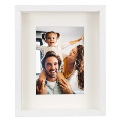 Abbildung von BD Art 20 x 25 cm Box 3D Bilderrahmen mit Passepartout 13 18 cm, Weiß