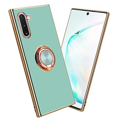 Abbildung von Cadorabo Hülle kompatibel mit Samsung Galaxy Note 10 Schutzhülle TPU Silikon Case Ring Design Kameraschutz Slim Kratzfest Weiche Gummi Rundumschutz für in Türkis