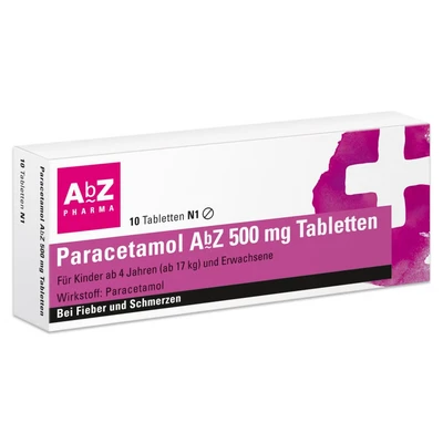 Abbildung von Paracetamol AbZ 500 mg Tabletten 10 St