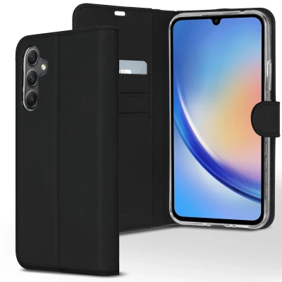 Abbildung von Samsung Galaxy A34 (5G) Hülle Kunstleder Accezz Klapphülle Handyhülle Schwarz