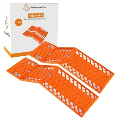 Abbildung von 2 x Anfahrhilfen Wohnmobile Offroad Anfahrhilfe 60x17,5cm Schnee Pannenhilfe Set