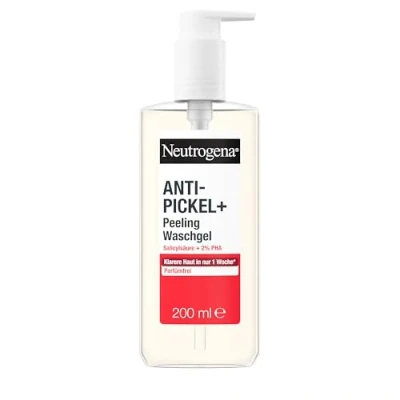Abbildung von Neutrogena Anti Pickel+ Tägliches Waschgel (200 ml), hautklärende Gesichtsreinigung mit reinigender Salicylsäure und einer 4% AHA/PHA Mischung, Gesichtspflege Gel für eine reine frische Haut