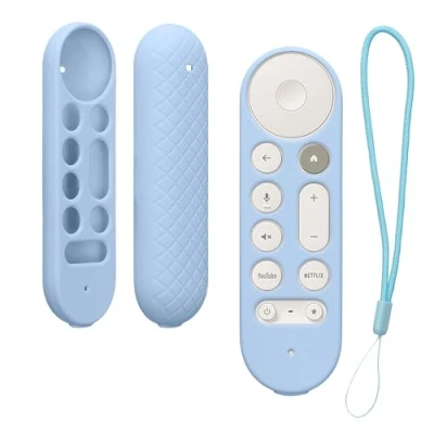 Abbildung von kwmobile Hülle Fernbedienung kompatibel mit Google TV Streamer 4K Silikon Case für Zubehör in Hellblau