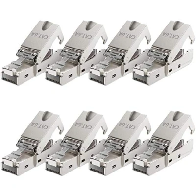Abbildung von deleyCON 8x CAT6a Werkzeugloser RJ45 Netzwerkstecker 10Gbit/s Stecker Netzwerk Adapter