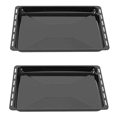 Abbildung von ICQN Backblech 422 x 370 30 mm Doppelt, Fettpfanne für Backofen und Herd, Emailliert, (Set, 2 St., 422x30 mm), ELECTROLUX, AEG, IKEA, ZANUSSI, JUNO, ZOPPAS, Kratzfest &amp; Rostfrei