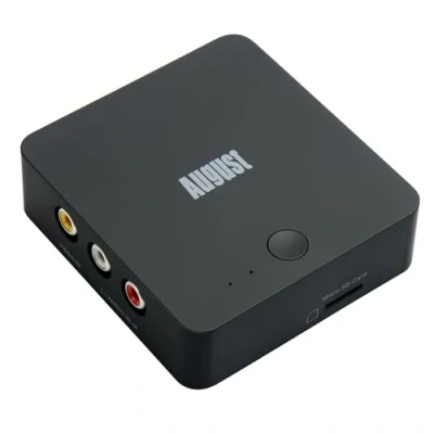 Abbildung von Video Audio Grabber ohne PC Plug&amp;Play August VGB400 Konverter zum Digitalisieren von VHS Hi8 Kassetten Camcorder, Wandler mit RCA Kabel Ausgabe über HDMI Record auf Micro SD/USB Max. 64GB