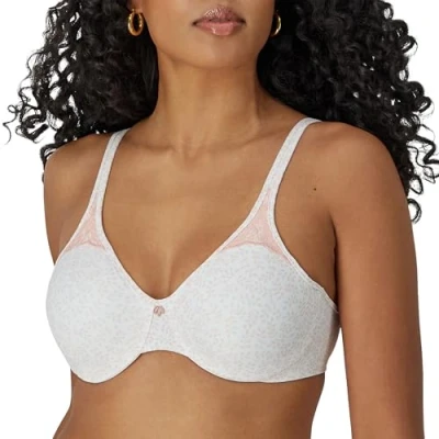 Abbildung von Bali Damen, Passion for Comfort Full Coverage Underwire Bra, Seamless Cups Minimizer BH, Undurchsichtige, Pink Leaf Print, 95D