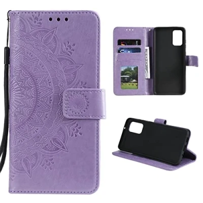Abbildung von CoverKingz Handy Cover kompatibel mit Samsung Galaxy A52 / 5G A52s Handyschutz Kartenfach Klapphülle Bookcase Hülle aufklappbar Motiv Mandala Lila