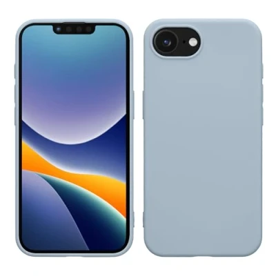 Abbildung von kwmobile Hülle kompatibel mit Apple iPhone SE 2025 / 4 4. Generation weiches TPU Silikon Case Cover geeignet für kabelloses Laden Hellblau matt
