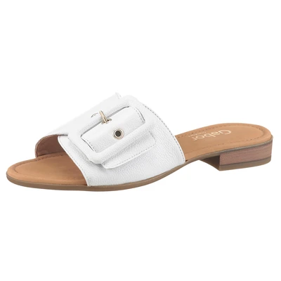 Abbildung von Gabor Pantolette flach, Damen, Größe: 38, Weiss Schuhe
