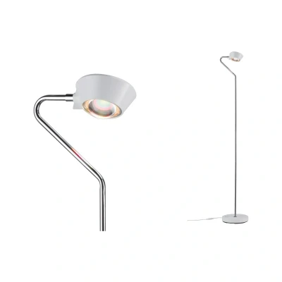 Abbildung von Paulmann 70920 LED Stehleuchte Ramos incl. 1x7,5 / 1x3,5 Watt dimmbar Stehlampe Weiß matt, Chrom Standleuchte 2700 K