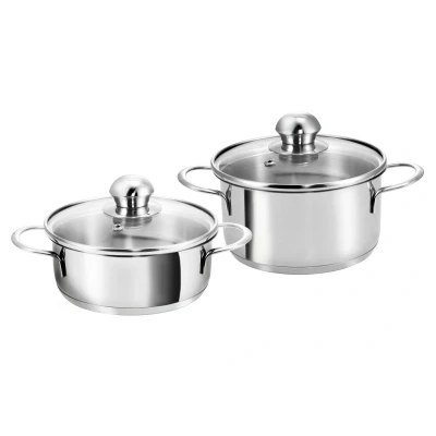 Abbildung von Kopf Topf Set Parvus 2 teilig, Edelstahl (2 tlg), Kleine Töpfe, Kochtopfset, 14 + cm, inkl. Deckel, Induktion