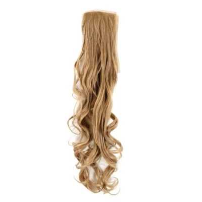 Abbildung von WIG ME UP YZF 1094HT 18 Haarteil Zopf Blond wellig 63cm mit Band/Bändchen und Klammer befestigt