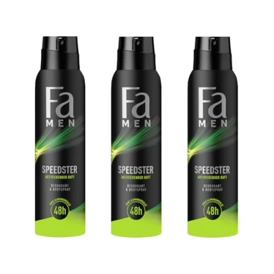 Abbildung von FA Deospray Men Speedster mit Taurin (3x 150 ml) aktiviere deinen Körper, Geist &amp; Sinne dem erfrischenden Duft von Zitrus Zitronengras