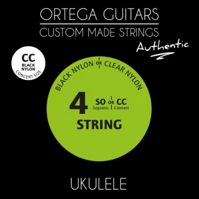 Abbildung von Ortega Guitars Custom Made Strings Authentic Konzert Ukulele Black Nylon (UKABK CC)