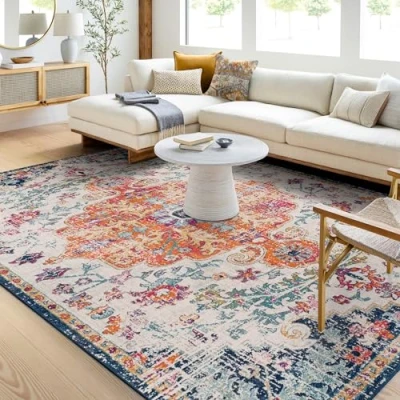 Abbildung von Surya Teppich &quot;Traditional&quot;, rechteckig, Boho Kurzflor Orientteppich, Wohnzimmer, Schlafzimmer