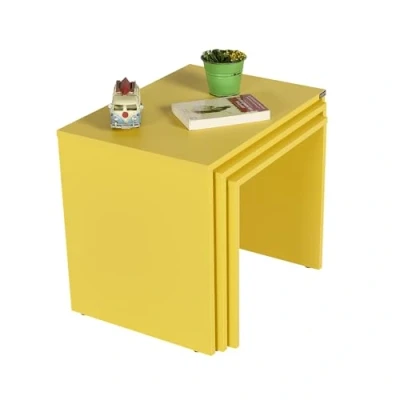 Abbildung von 3er Set ausziehbarer Couchtisch Kibo Gelb Menzzo