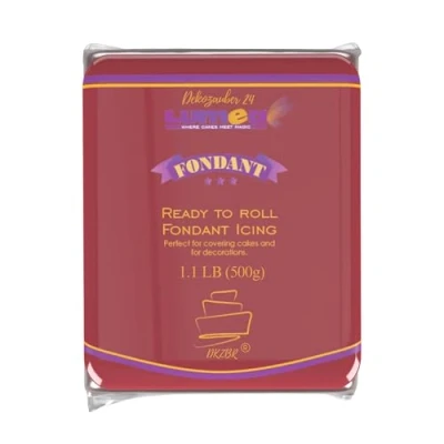 Abbildung von Dekozauber24 Premium Fondant, 500g, kirschrot, Rollfondant, in 17 Farben, weich und biegsam, essbar, Tortendeko Kuchen Deko