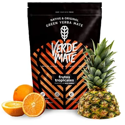 Abbildung von Verde Mate Green Frutos Tropicales Tee 500g Yerba Grün Tropische Früchte anregender aus Brasilien Großes Paket (0,5 kg)