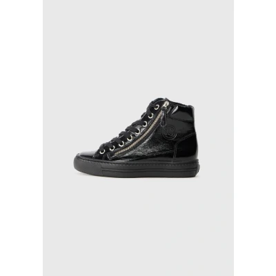 Abbildung von Paul Green Damen, Frauen High Top Sneaker,Halbschuhe,straßenschuhe,Strassenschuhe,Sportschuhe,Freizeitschuhe,Turnschuhe,Schwarz (Calf/Black),37 EU / 4 UK