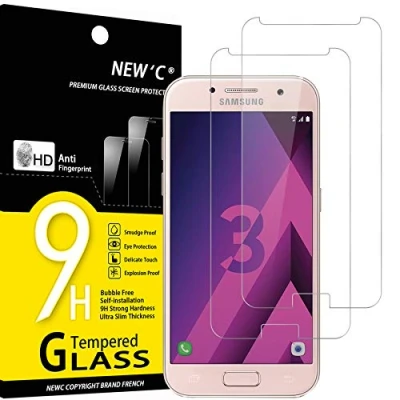 Abbildung von NEW&#039;C 2 Stück, Panzer Schutz Glas für Samsung Galaxy A3 2017, Frei von Kratzern, 9H Härte, HD Displayschutzfolie, 0.33mm Ultra klar, Ultrabeständig