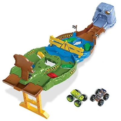 Abbildung von Mattel® Spielzeug Auto Mattel HJG32 Hot Wheels Monster Trucks Spieset, Rennstrecke + 2