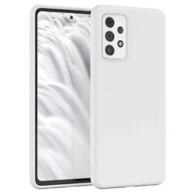 Abbildung von EAZY CASE Premium Silikon Handyhülle kompatibel mit Samsung Galaxy A72, A72 (5G), Slimcover Kameraschutz und Innenfutter, Silikonhülle, Schutzhülle, Bumper, Handy Case, Hülle, Softcase, Weiß