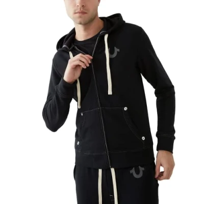 Abbildung von True Religion Herren Buddha Logo Kapuzenpullover, schwarz, 3XL